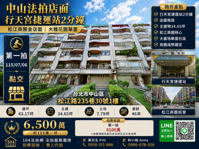 台北中山區拍賣一樓-0